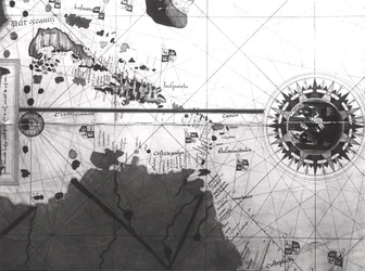 Mapa krajów odkrytych jako pierwsze przez Krzysztofa Kolumba (1451-1506), 1500